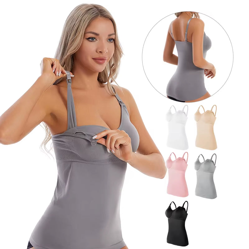 Wholesale plus Cup Breastfeeding Vest Top Pregnant Postpartum Bra Self-Contained Fixed Cup Base Skin Friendly Wear for Women